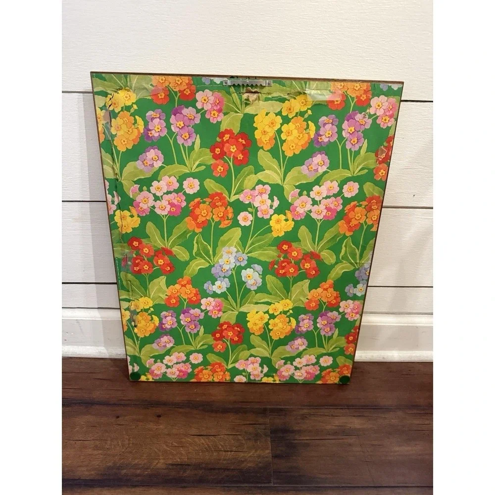 Vintage Framed‎ Rose Crewel Wall Art Retro Floral Hand-Stitched Art 15x19